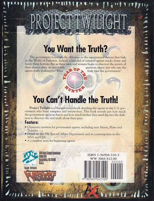 Werewolf the Apocalypse - Project Twilight (B Grade) (Genbrug)